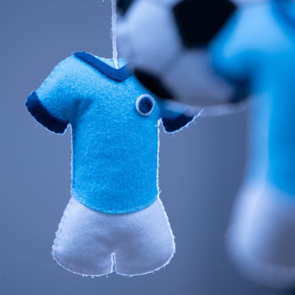 Foto reale della maglia azzurro in pannolenci