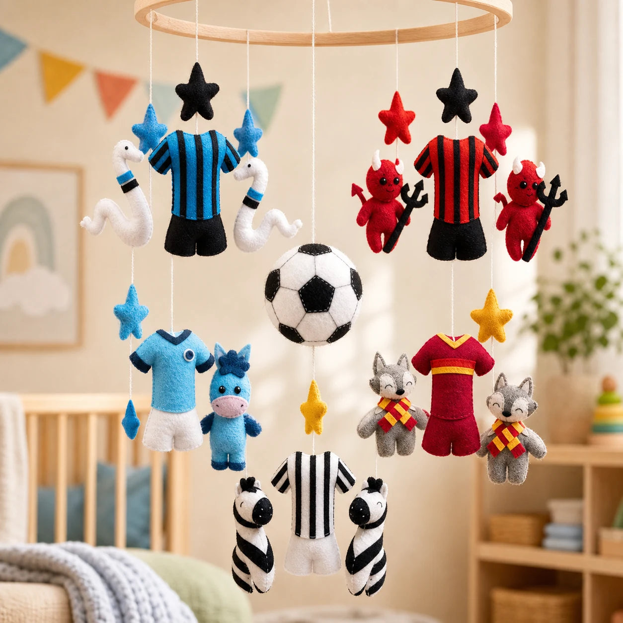 Giostrine musicali BabyGoal dedicate a diverse squadre